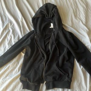 black cropped zip up